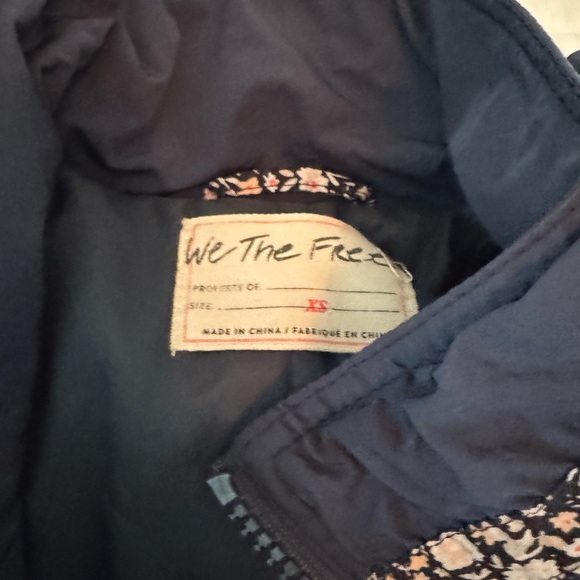 Free People Navy Floral Jacket, XS, Like New, We The Free collection - Picture 2 of 3